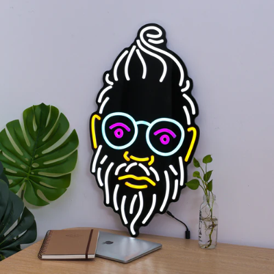 Bearded Hipster Neon Sign