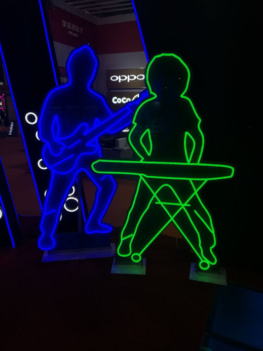 Playing music neon