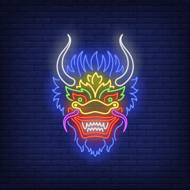 Beautiful Dragon Head Neon Sign