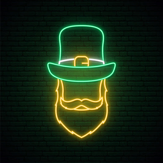 Irishman In Green Hat Neon Sign