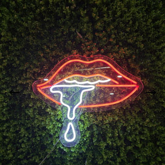 Drop lips neon sign