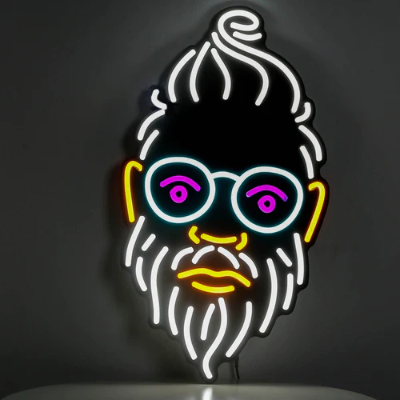 Bearded Hipster Neon Sign