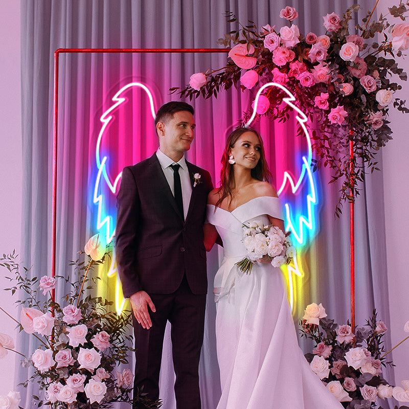 Colourful Angel Wings Neon Sign