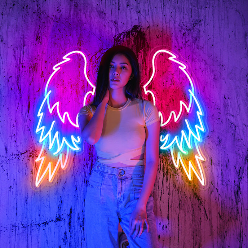 Colourful Angel Wings Neon Sign