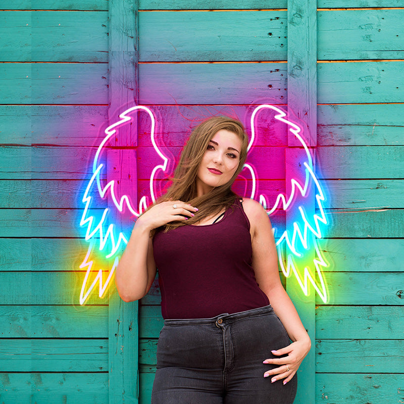 Colourful Angel Wings Neon Sign