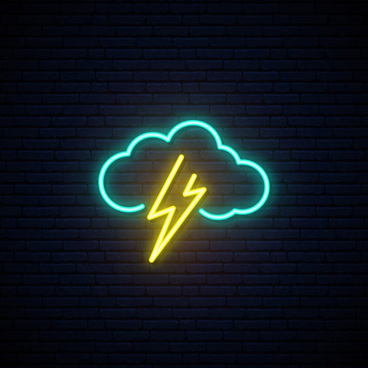 Cloud And Lightning Neon Sign