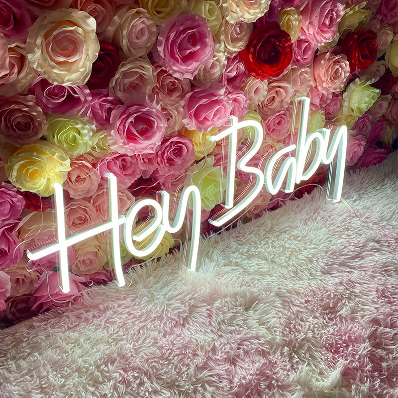 Hey Baby Neon Art for bedroom