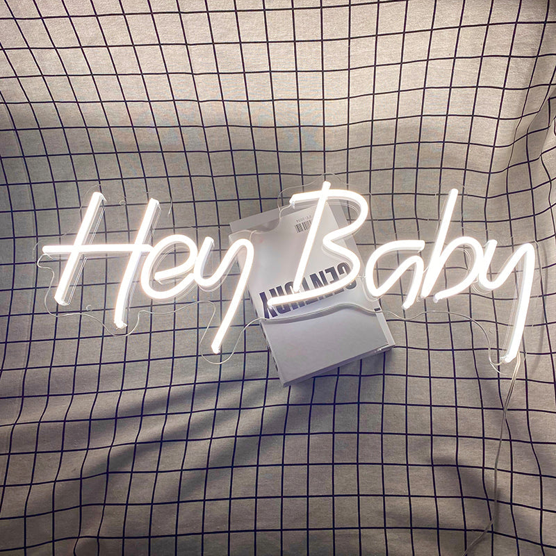 Hey Baby Neon Art for bedroom