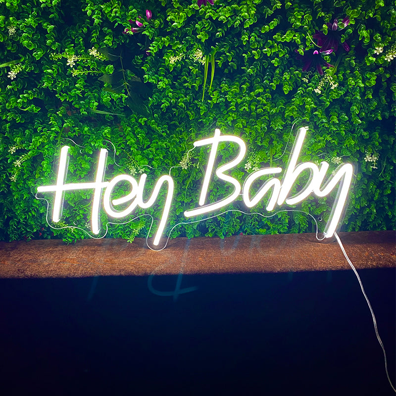 Hey Baby Neon Art for bedroom