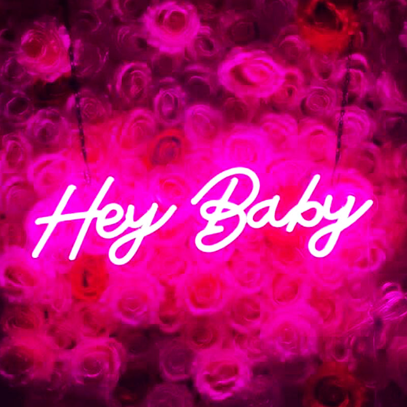 Hey Baby Neon Art for bedroom